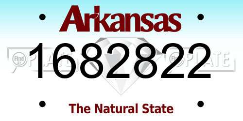 1682822 Arkansas License Plate