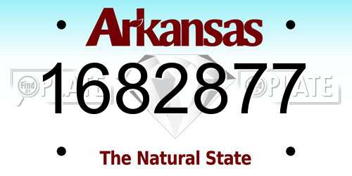 1682877 Arkansas License Plate