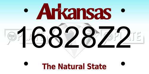 16828Z2 Arkansas License Plate