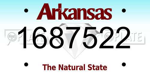 1687522 Arkansas License Plate
