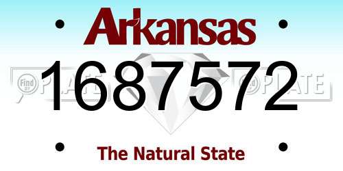 1687572 Arkansas License Plate