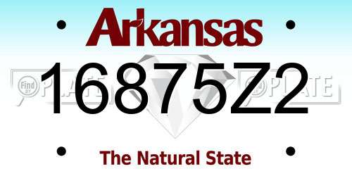 16875Z2 Arkansas License Plate