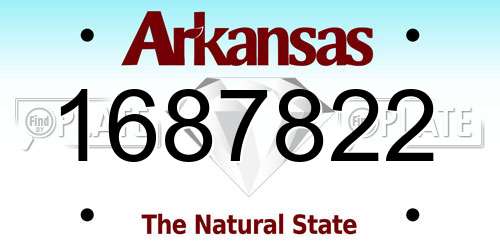 1687822 Arkansas License Plate