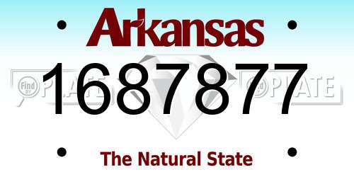 1687877 Arkansas License Plate