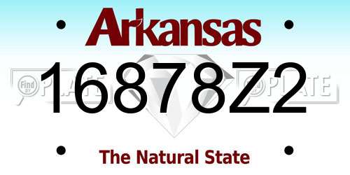 16878Z2 Arkansas License Plate
