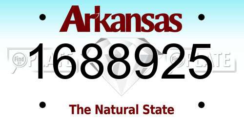 1688925 Arkansas License Plate