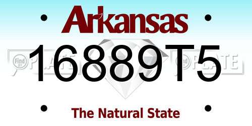 16889T5 Arkansas License Plate