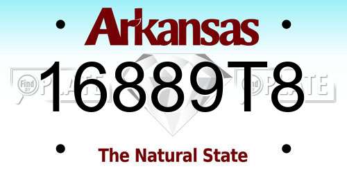 16889T8 Arkansas License Plate