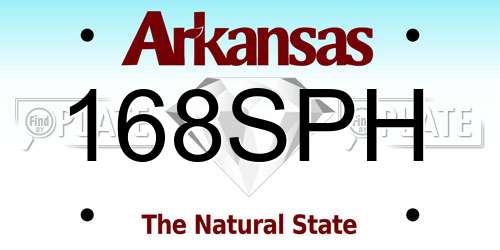 168SPH Arkansas License Plate