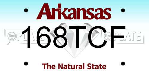 168TCF Arkansas License Plate