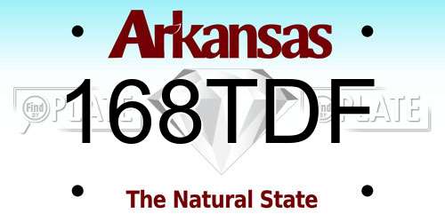 168TDF Arkansas License Plate