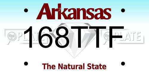 168TTF Arkansas License Plate