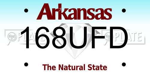 168UFD Arkansas License Plate