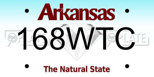 168WTC Arkansas License Plate
