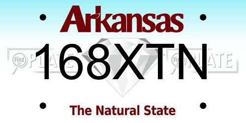 168XTN Arkansas License Plate