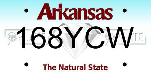 168YCW Arkansas License Plate