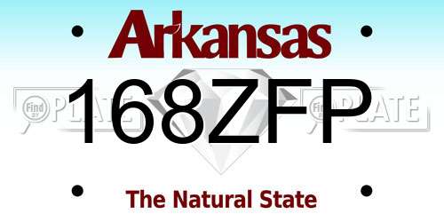 168ZFP Arkansas License Plate
