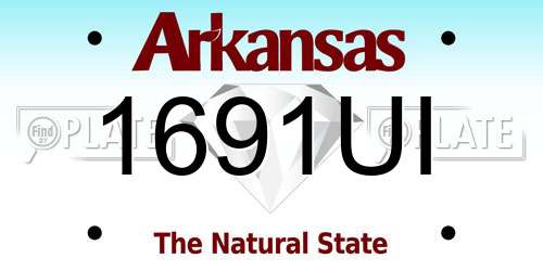 1691UI Arkansas License Plate