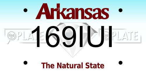 169IUI Arkansas License Plate