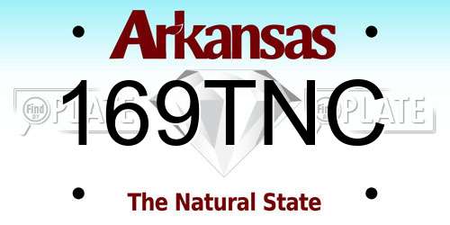 169TNC Arkansas License Plate