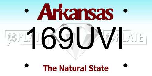 169UVI Arkansas License Plate