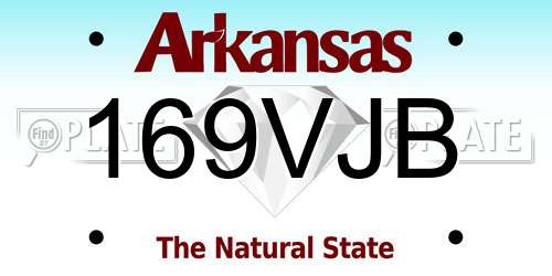 169VJB Arkansas License Plate
