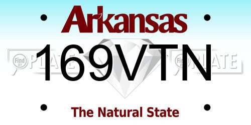 169VTN Arkansas License Plate