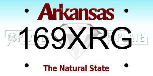 169XRG Arkansas License Plate