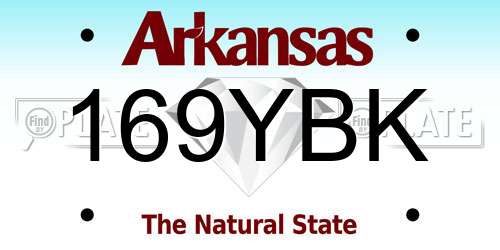 169YBK Arkansas License Plate