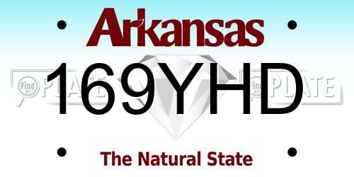 169YHD Arkansas License Plate