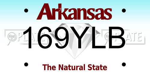 169YLB Arkansas License Plate