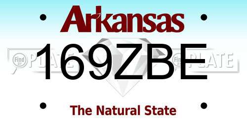 169ZBE Arkansas License Plate
