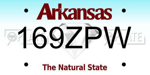 169ZPW Arkansas License Plate