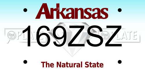 169ZSZ Arkansas License Plate