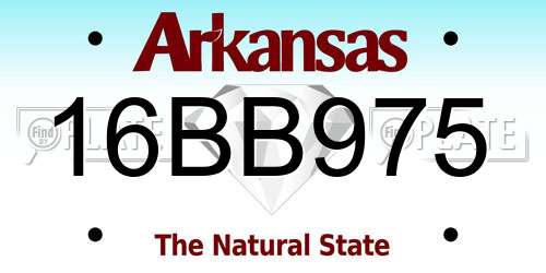 16BB975 Arkansas License Plate