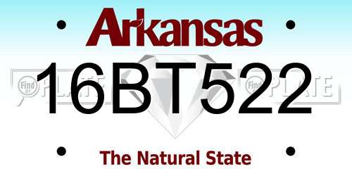 16BT522 Arkansas License Plate