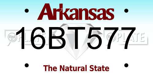 16BT577 Arkansas License Plate
