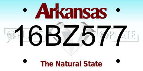 16BZ577 Arkansas License Plate