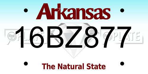 16BZ877 Arkansas License Plate