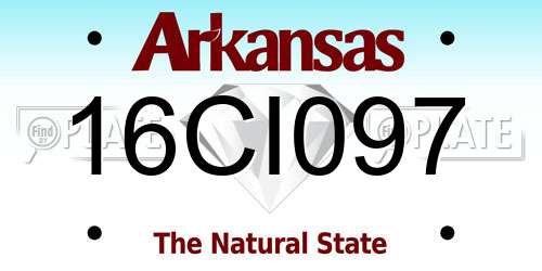 16CI097 Arkansas License Plate