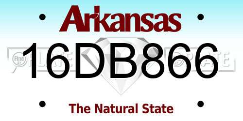 16DB866 Arkansas License Plate