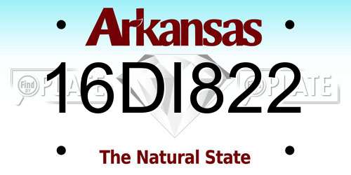 16DI822 Arkansas License Plate
