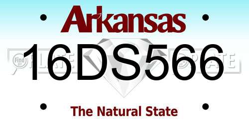 16DS566 Arkansas License Plate