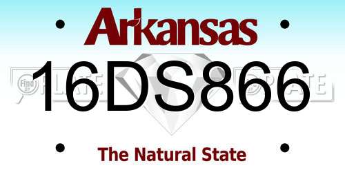 16DS866 Arkansas License Plate