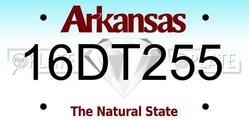16DT255 Arkansas License Plate