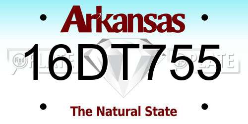 16DT755 Arkansas License Plate