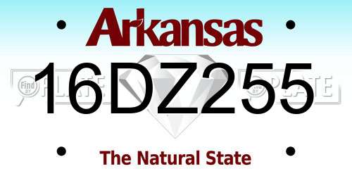 16DZ255 Arkansas License Plate