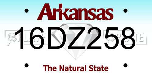 16DZ258 Arkansas License Plate