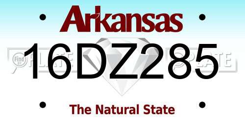 16DZ285 Arkansas License Plate