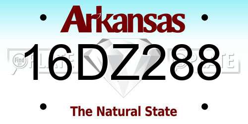 16DZ288 Arkansas License Plate